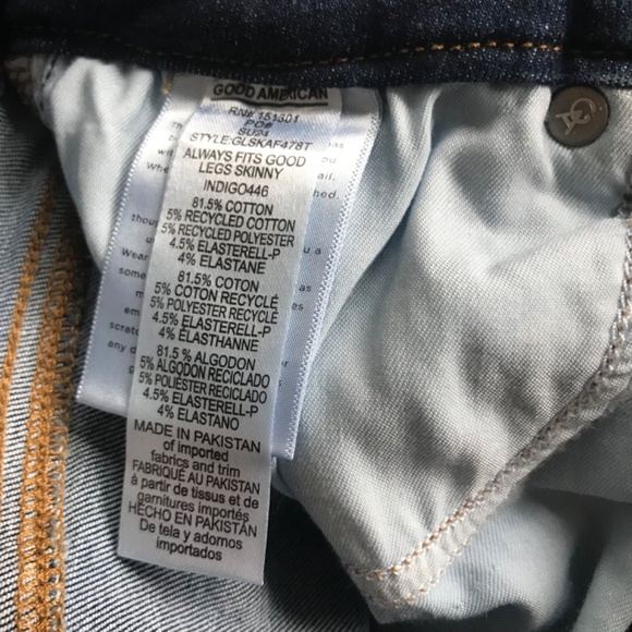 Good American Jeans Always Fits Good Legs 00-4 dark indigo stretch denim skinny - Picture 6 of 8